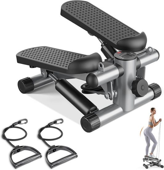 StepStrong Pro Mini Stair Steppers with Resistance Bands for Exercise at Home, Portable Exercise Twist Stepper Machine for Full Body Workout, 300LBS Loading Capacity