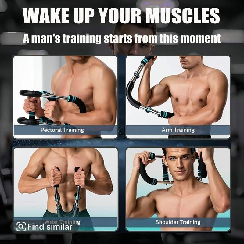 Twister Arm Exerciser Adjustable Spring Workout Bar for Forearm Triceps Chest Strengthener Portable Home Fitness Equipment U60-100Lbs Kit