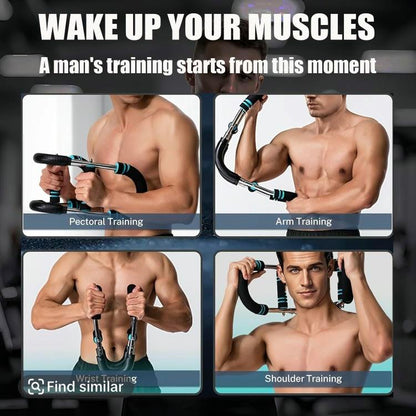 Twister Arm Exerciser Adjustable Spring Workout Bar for Forearm Triceps Chest Strengthener Portable Home Fitness Equipment U60-100Lbs Kit