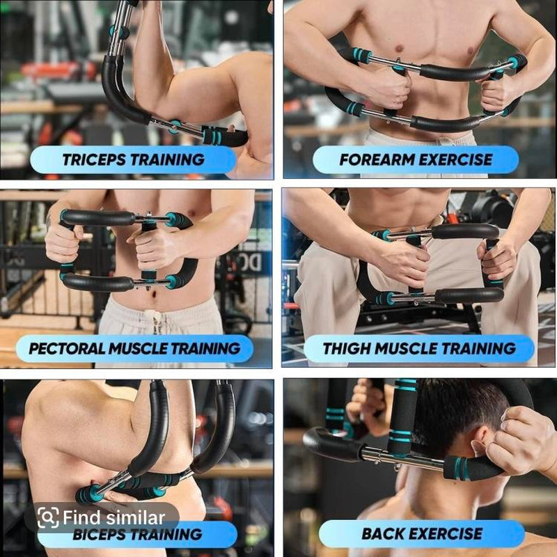 Twister Arm Exerciser Adjustable Spring Workout Bar for Forearm Triceps Chest Strengthener Portable Home Fitness Equipment U60-100Lbs Kit