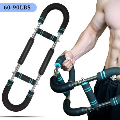 Arm Twister Pro:  Adjustable 60-100lbs Spring Workout Bar for Forearm, Triceps & Chest