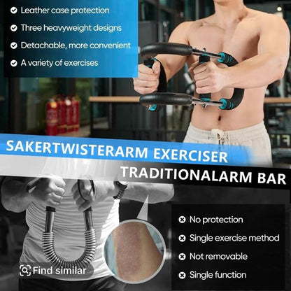 Twister Arm Exerciser Adjustable Spring Workout Bar for Forearm Triceps Chest Strengthener Portable Home Fitness Equipment U60-100Lbs Kit