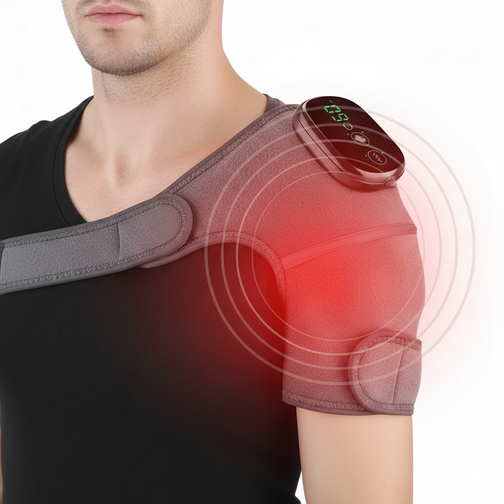 3 in 1 Electric Heating Massage Belt Knee Shoulder Vibrator Hot Compress Joint Physiotherapy Support Brace Arthritis Pain Relief