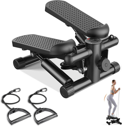 StepStrong Pro Mini Stair Steppers with Resistance Bands for Exercise at Home, Portable Exercise Twist Stepper Machine for Full Body Workout, 300LBS Loading Capacity