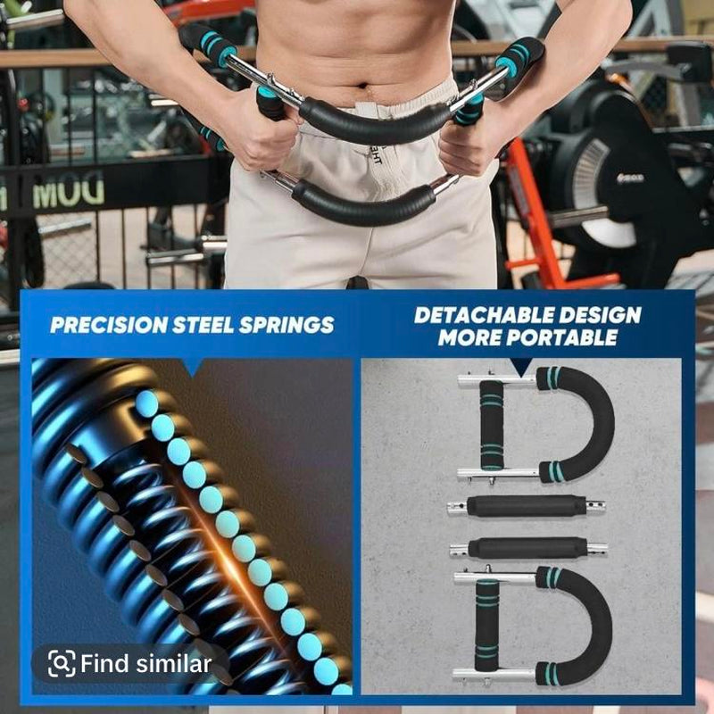 Twister Arm Exerciser Adjustable Spring Workout Bar for Forearm Triceps Chest Strengthener Portable Home Fitness Equipment U60-100Lbs Kit