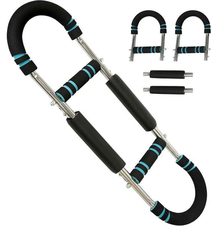 Twister Arm Exerciser Adjustable Spring Workout Bar for Forearm Triceps Chest Strengthener Portable Home Fitness Equipment U60-100Lbs Kit