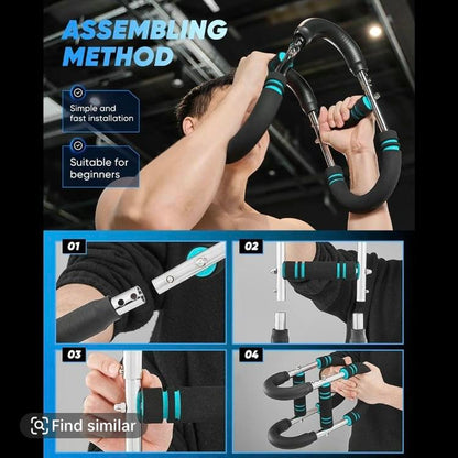 Twister Arm Exerciser Adjustable Spring Workout Bar for Forearm Triceps Chest Strengthener Portable Home Fitness Equipment U60-100Lbs Kit